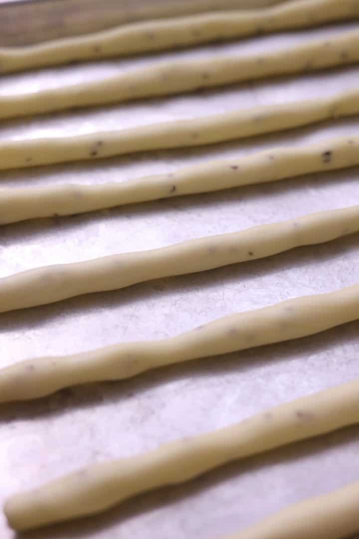 Chipa Palito 10 Chipa Palito raw in a Baking Sheet