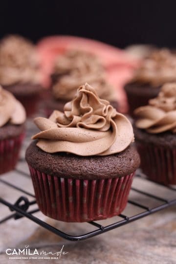 Cupcake de Chocolate In a rack