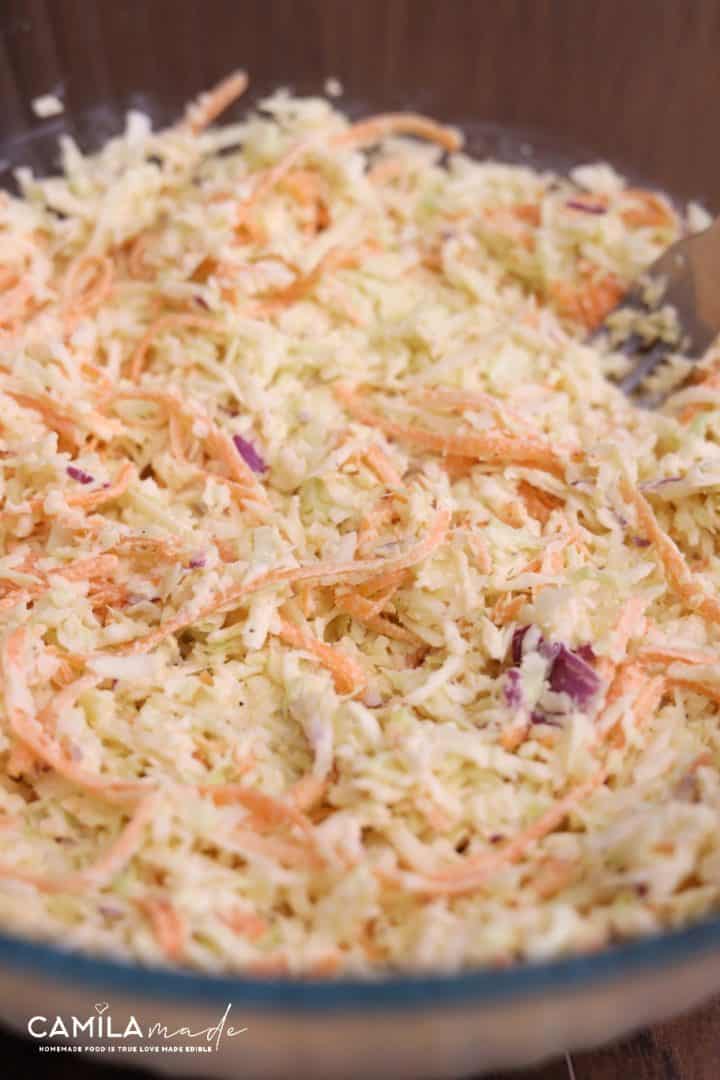 Orange Coleslaw 10 Orange Coleslaw in a large Bowl