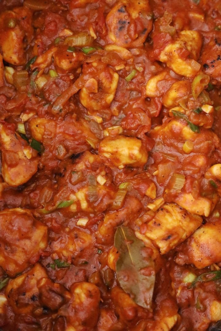 Salsa de Pollo Picante en la olla