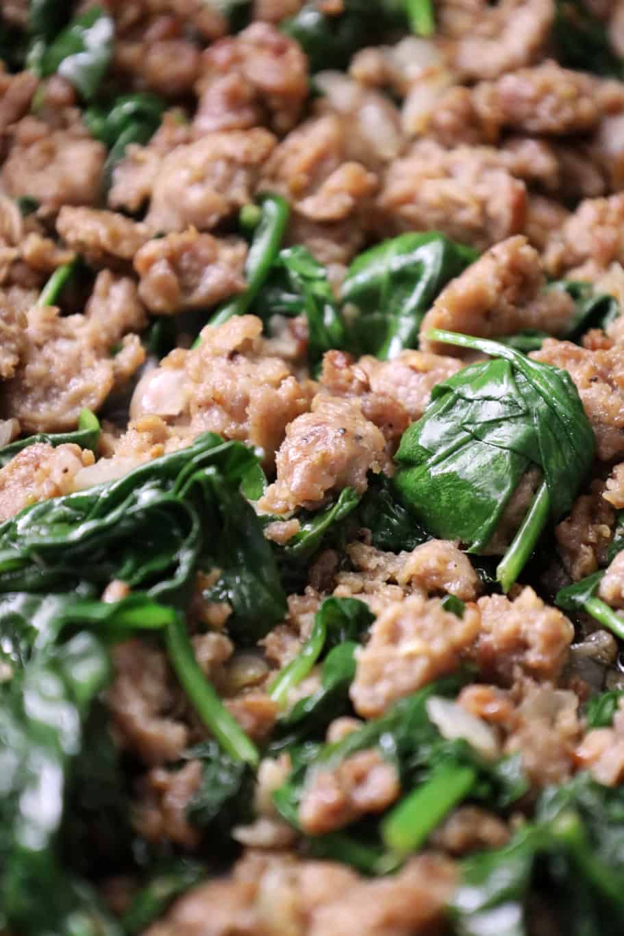 Orecchiette with Sausage and Spinach