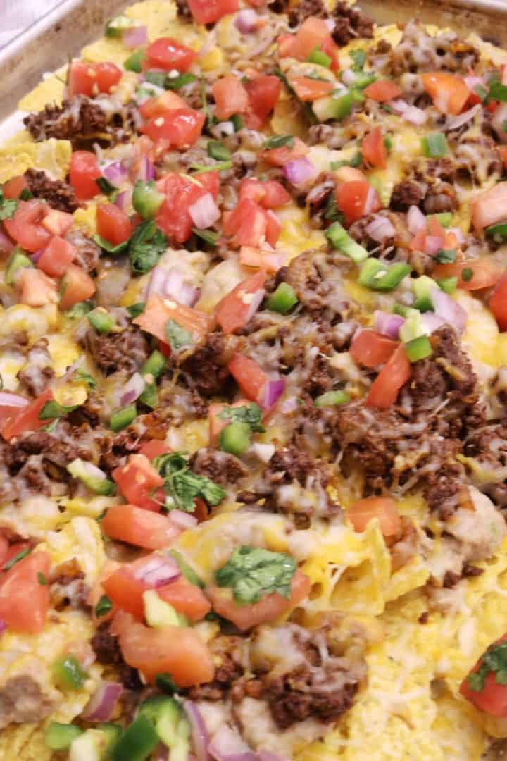 Nachos de Carne Molida con pico de gallo