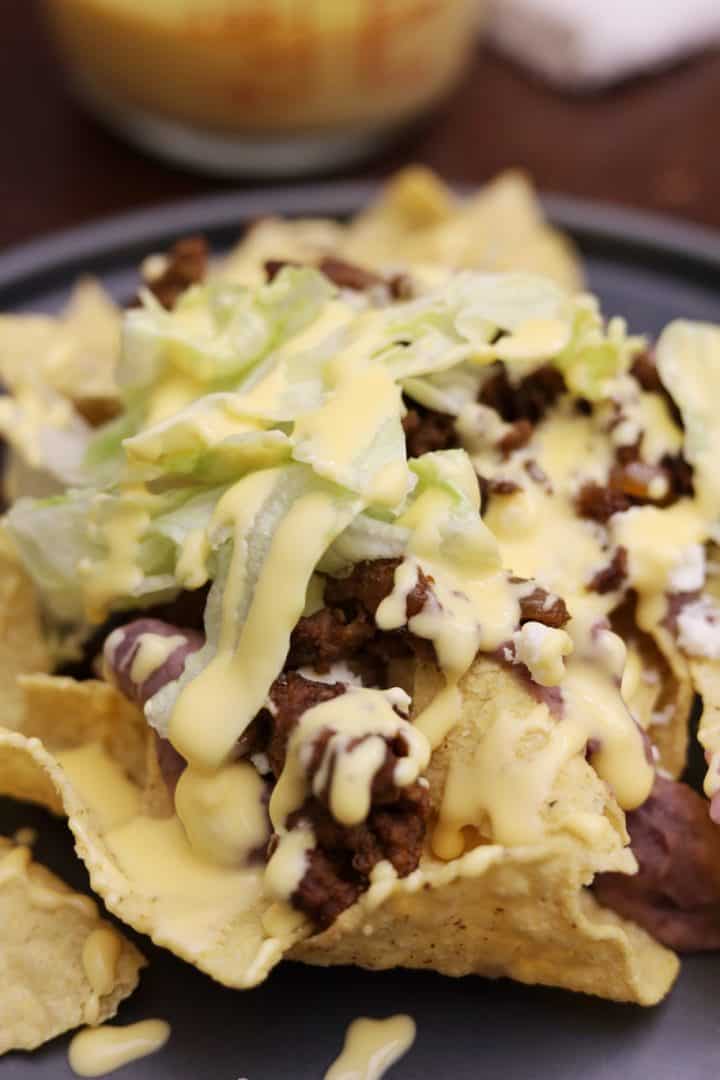 Salsa de Queso on top of Nacho