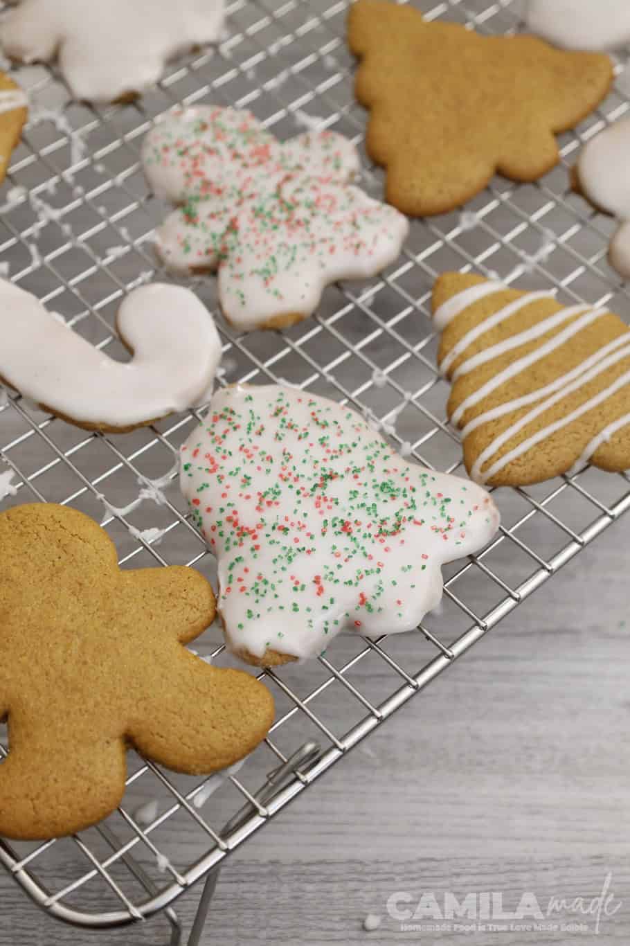Homemade Gingerbread Cookies with glaze