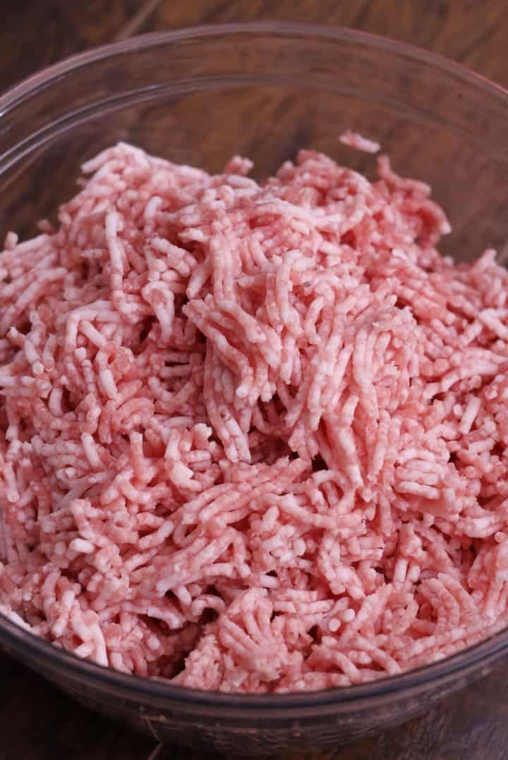 Chorizo Mexicano Tradicional 13 Homemade ground pork in a bowl