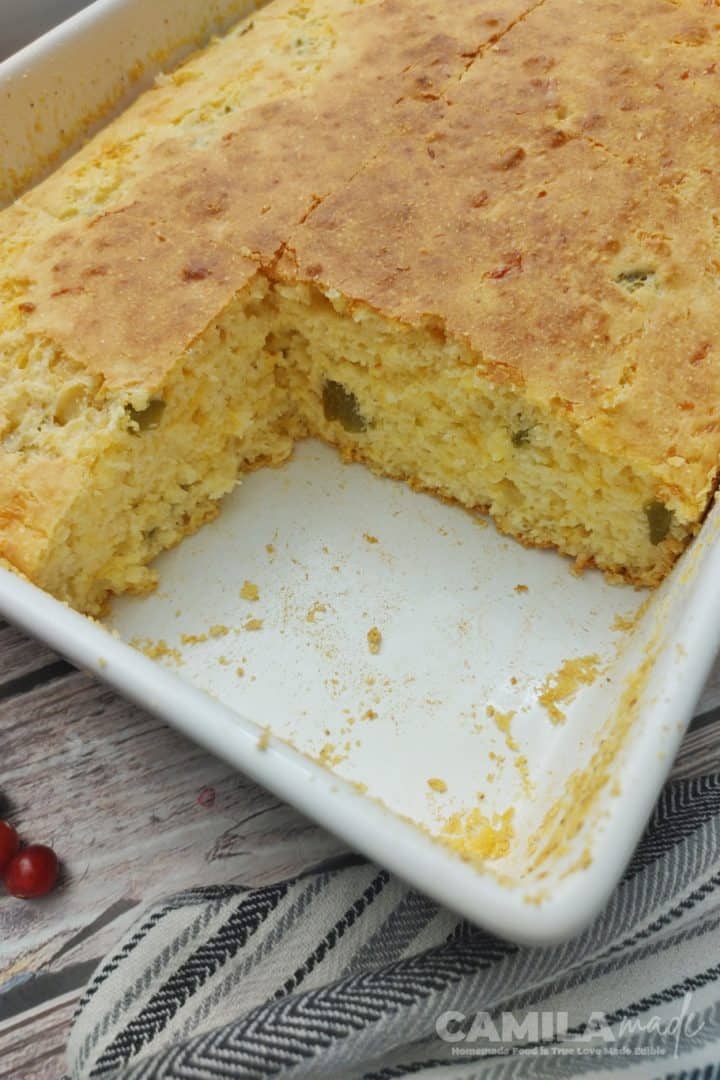 Jalapeño Cheddar Cornbread close up