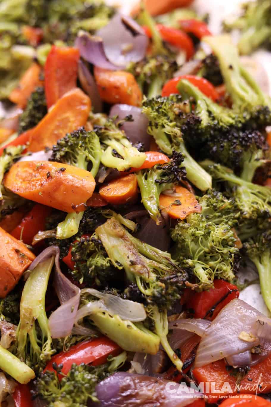 Verduras Asadas in a sheet pan