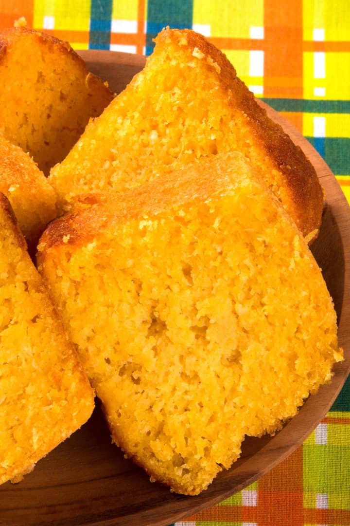 Bolo de Fuba in a bowl