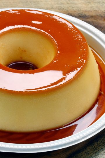 Pudim de Leite in a plate (Flan)