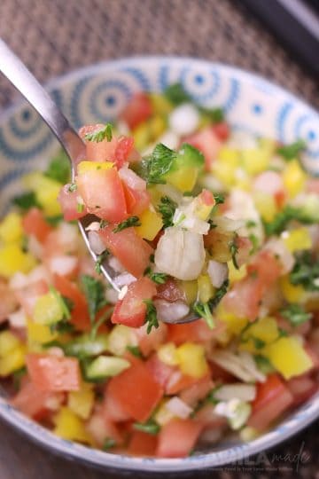 Aji picante in a spoon