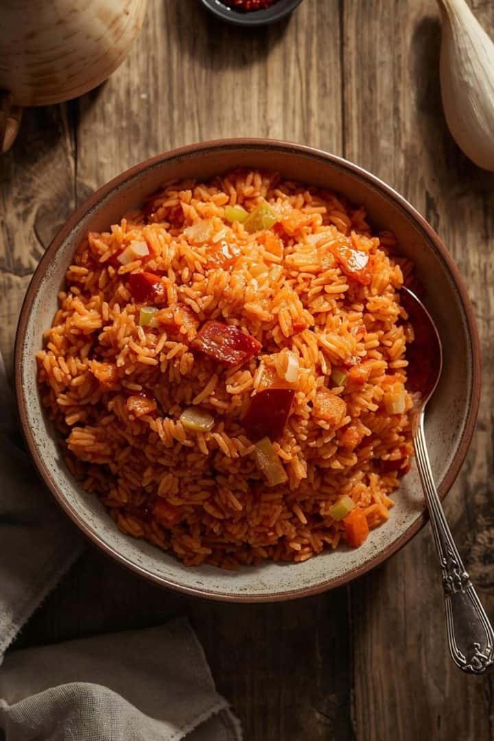 Arroz con Achiote top view