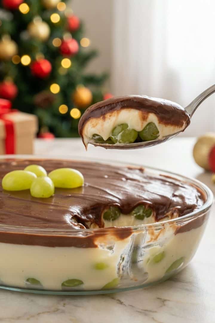 Bombom de uva na travessa (grape dessert)