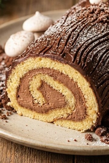 Buche de Noel close up
