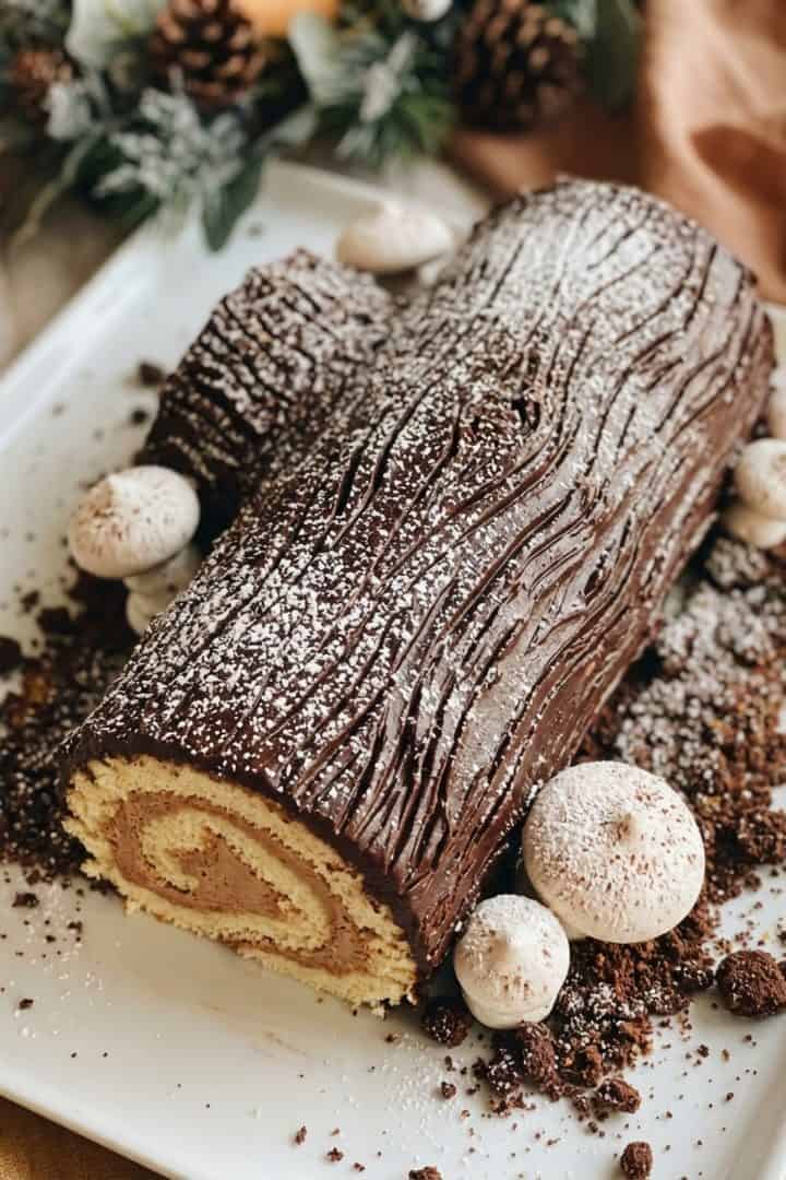 Bûche de Noël top view