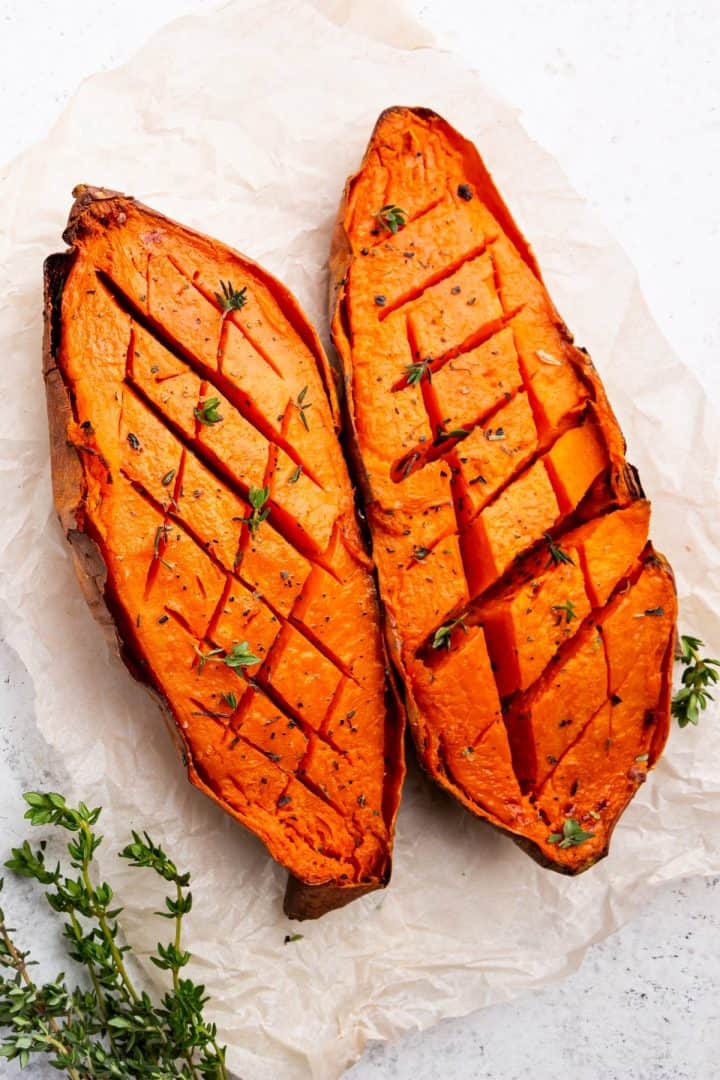 Camotes al Horno 10 Camotes al horno (Baked sweet potatoes) top view