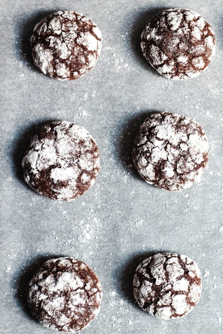 Chocolate Crinkle Cookies top view