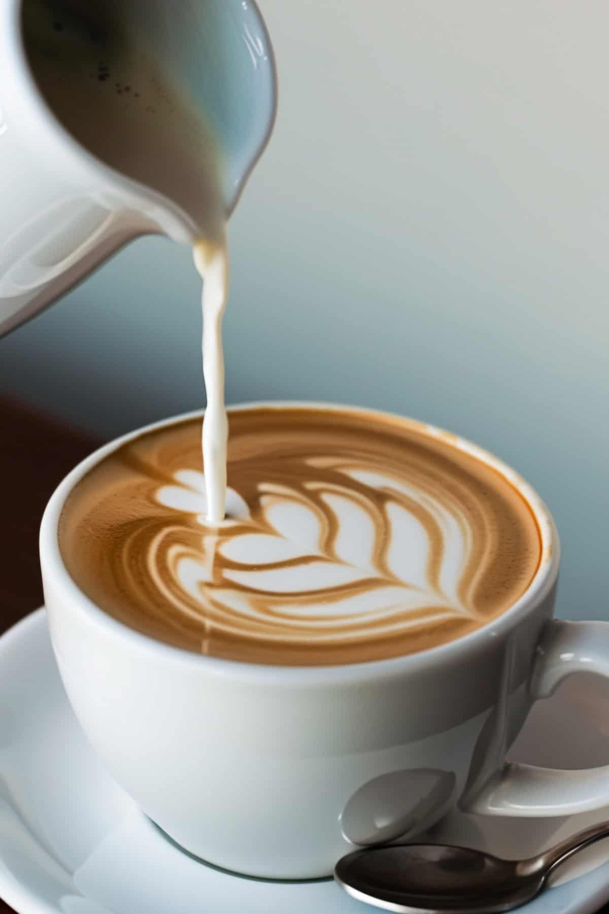 Pouring steam milk