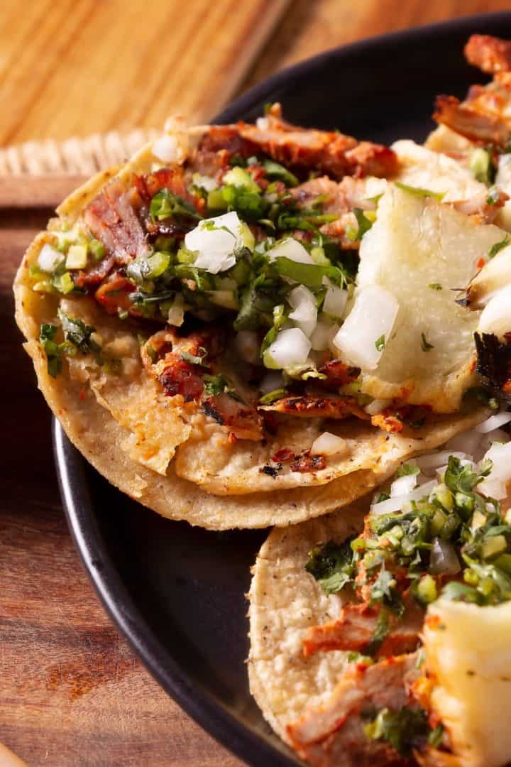Tacos al Pastor 9 Tacos al Pastor side view close up
