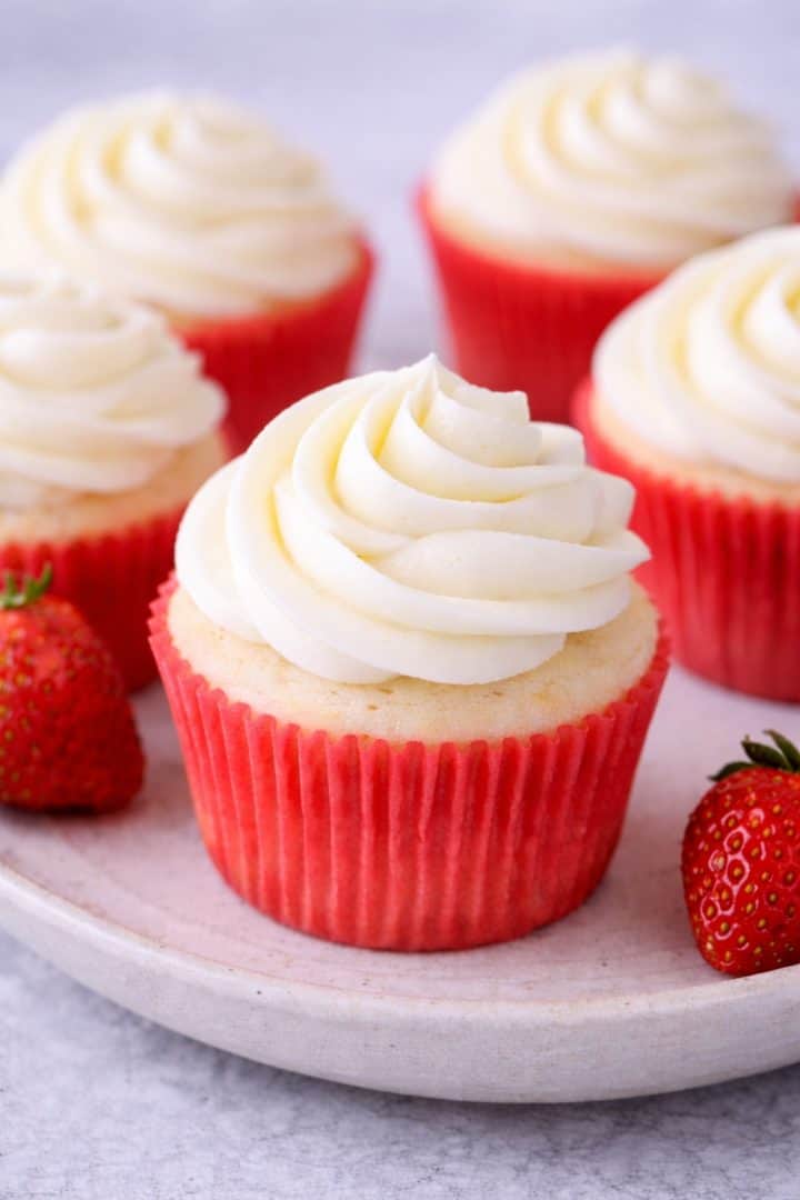 Strawberry Shortcake Cupcakes 5 strawberry shortcake cupcakes close up