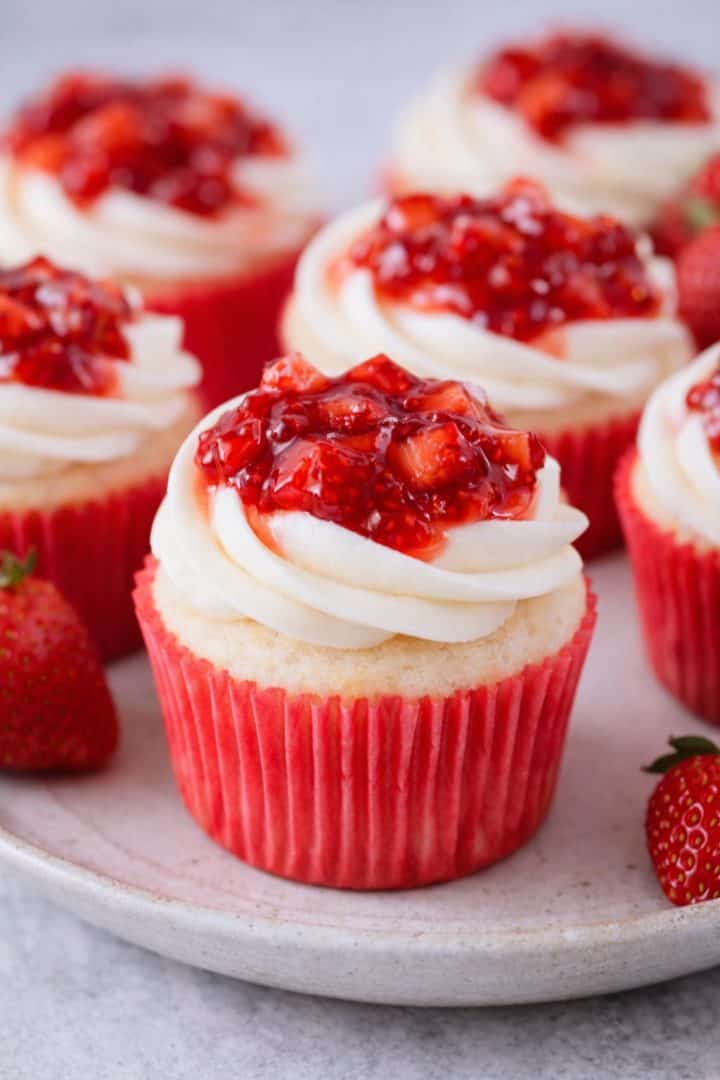 Strawberry Shortcake Cupcakes 7 strawberry shortcake cupcakes close up view