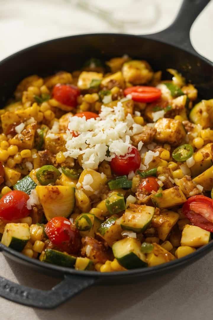 Calabacitas a la Mexicana top view