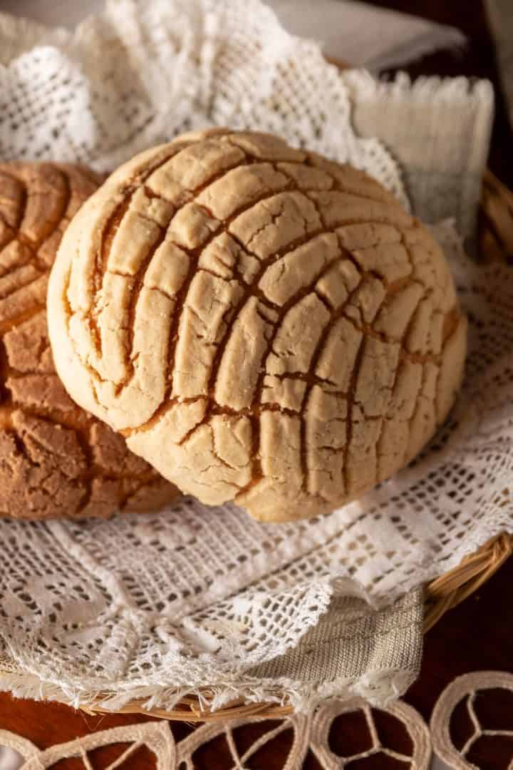 Mexican Conchas close up top view