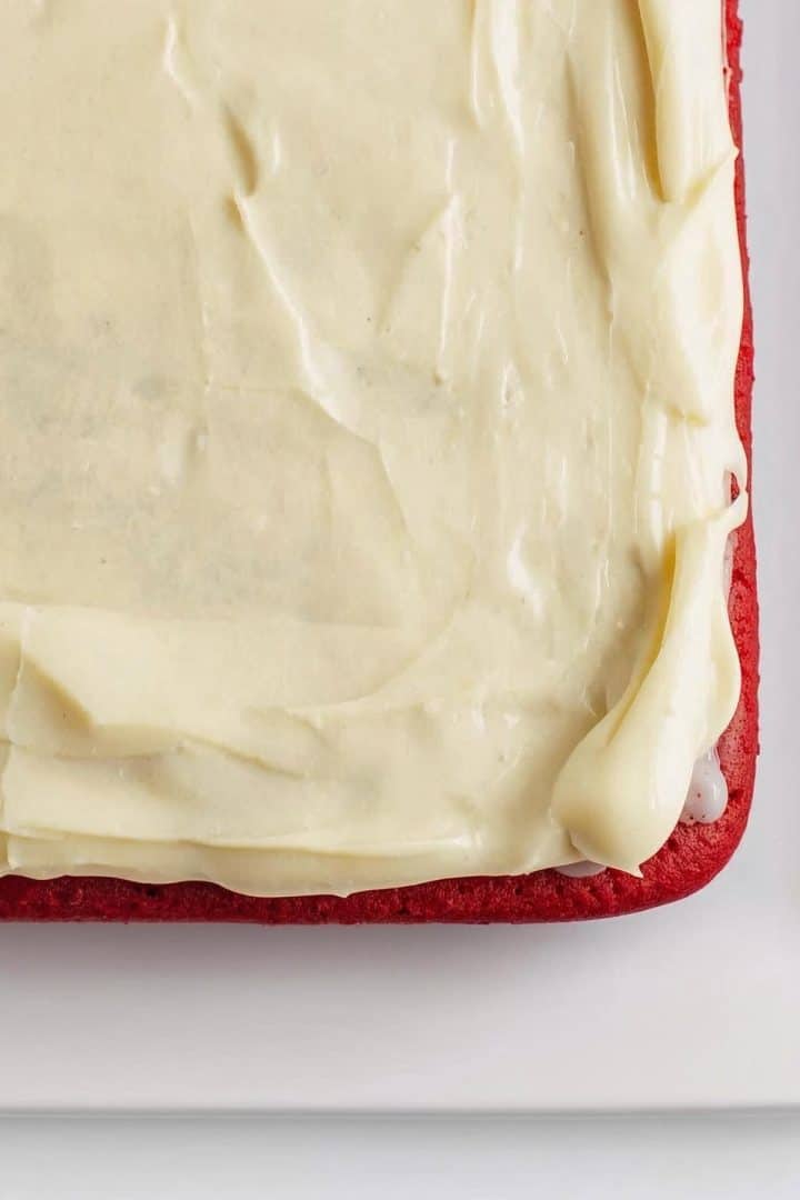 Red Velvet Sheet Cake with cream cheese frosting