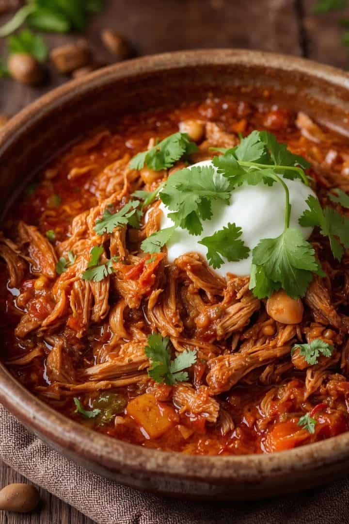 tinga de pollo con chipotle close up