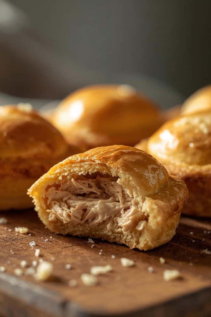 A close-up food photograph of Brazilian empadinhas