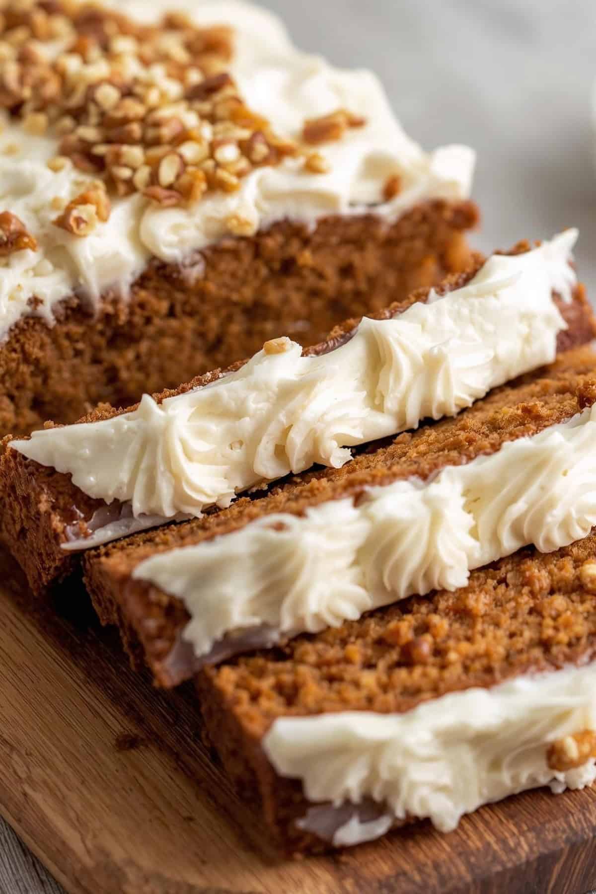 Panqué de Zanahoria 7 Panqué de Zanahoria Carrot cake loaf slices