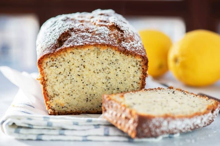 Lemon Poppy Seed Loaf 7 Lemon Poppy Seed Loaf side view close up