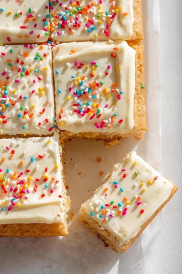 Sugar Cookie Bars with sprinkles