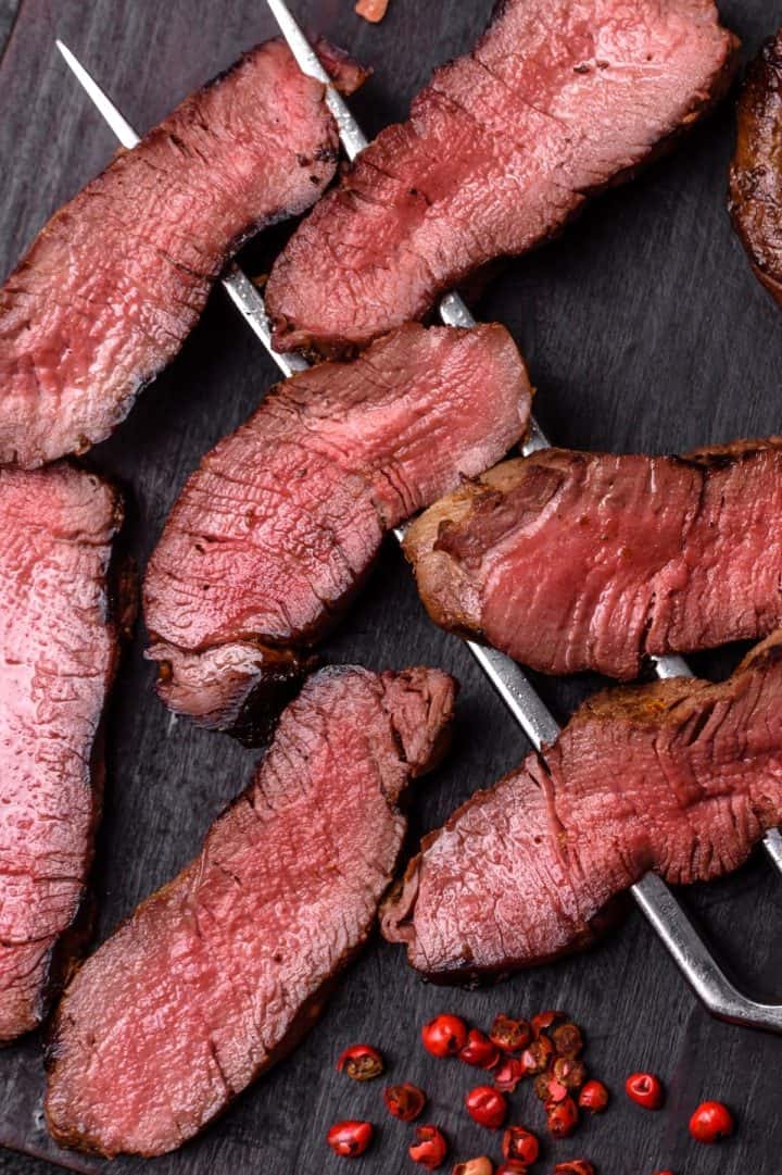 Carne Asada slices of ribeye top view