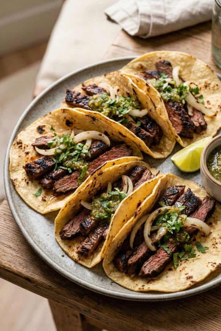 Chipotle Steak Tacos side view
