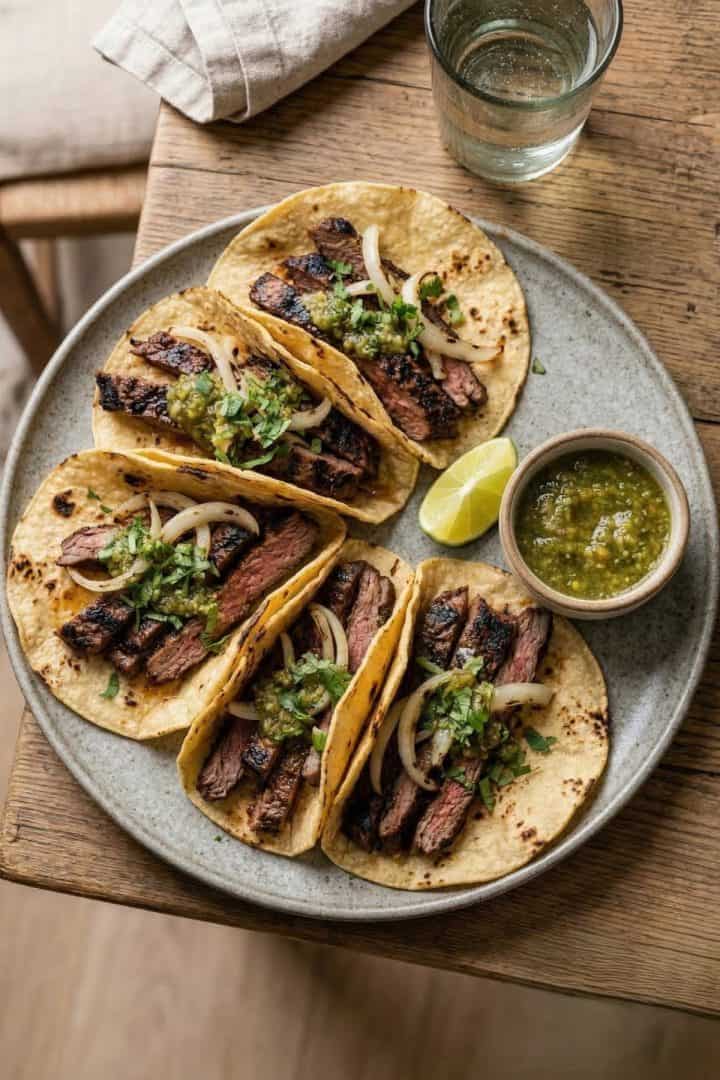 Chipotle Steak Tacos top view