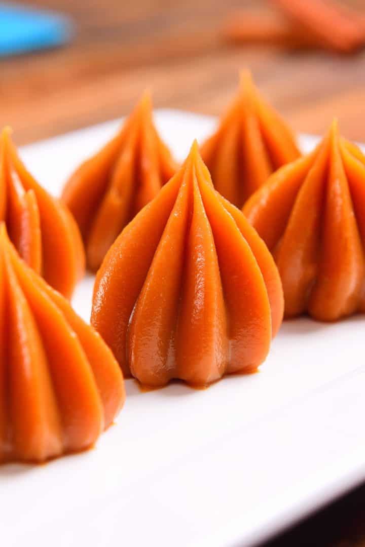Dulce de Leche drops in a plate