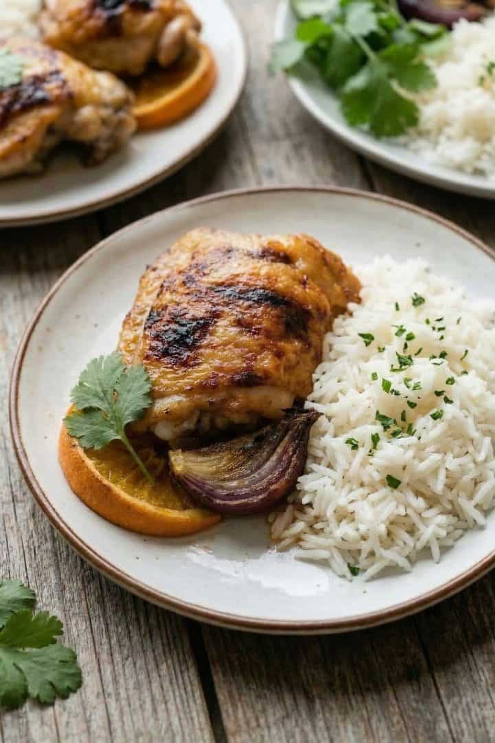 Mojo Chicken with white rice