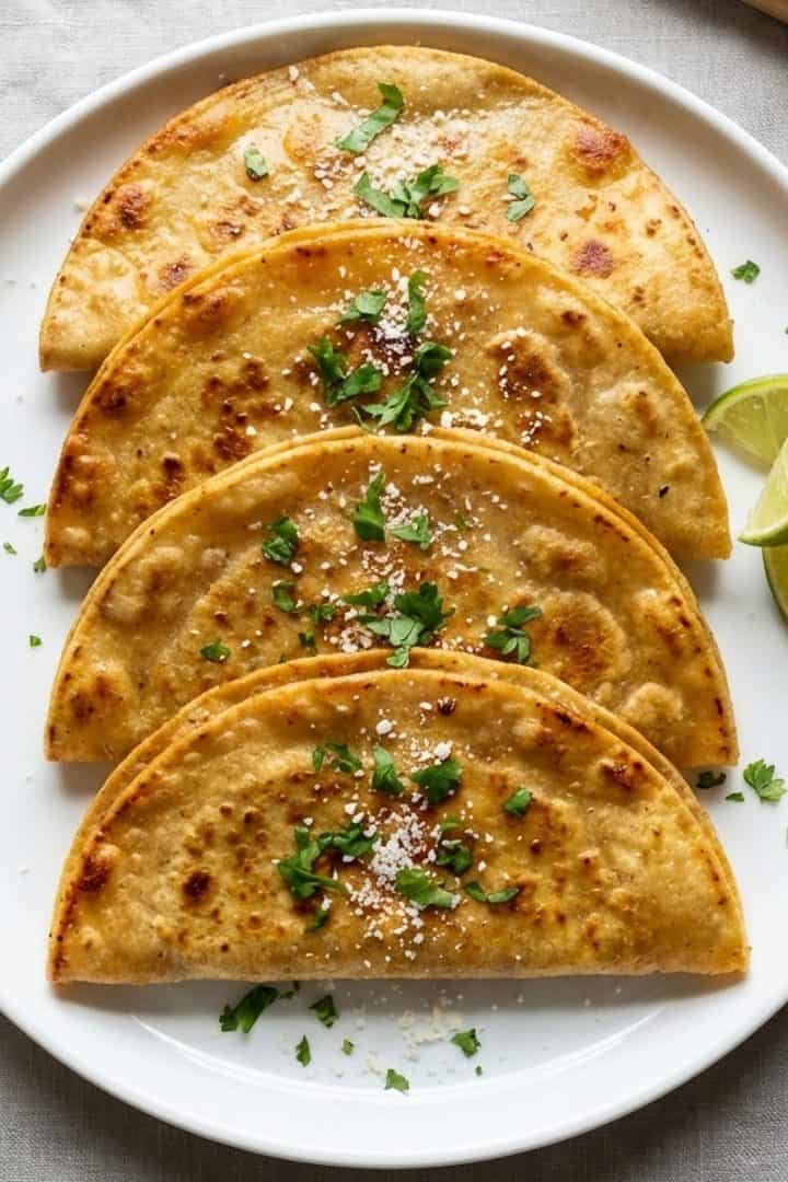 Tacos Envenenados con Bistec top view close up