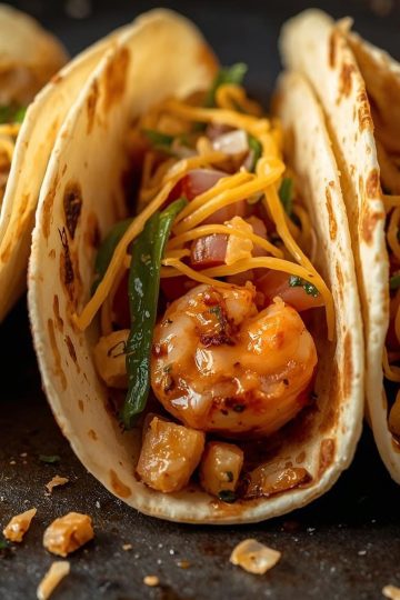 Tacos Gobernador al Chipotle close up