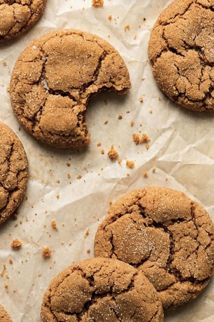 brown sugar cookies in a sheet pan top view