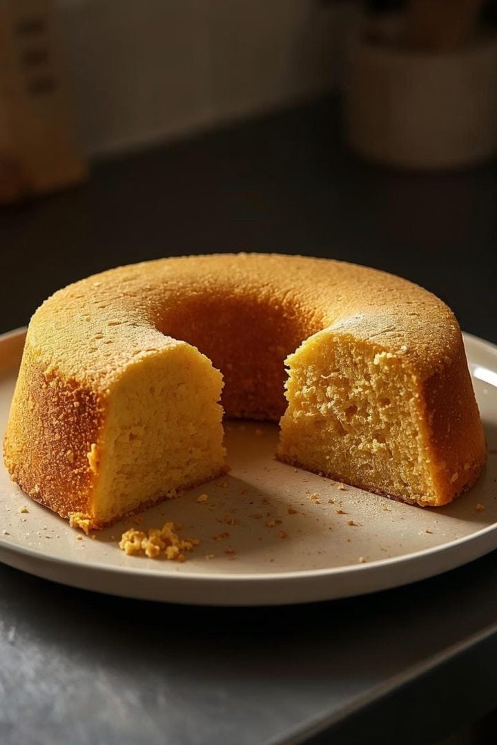 Bolo de Milho 10 slices of a golden yellow Brazilian bolo de milho