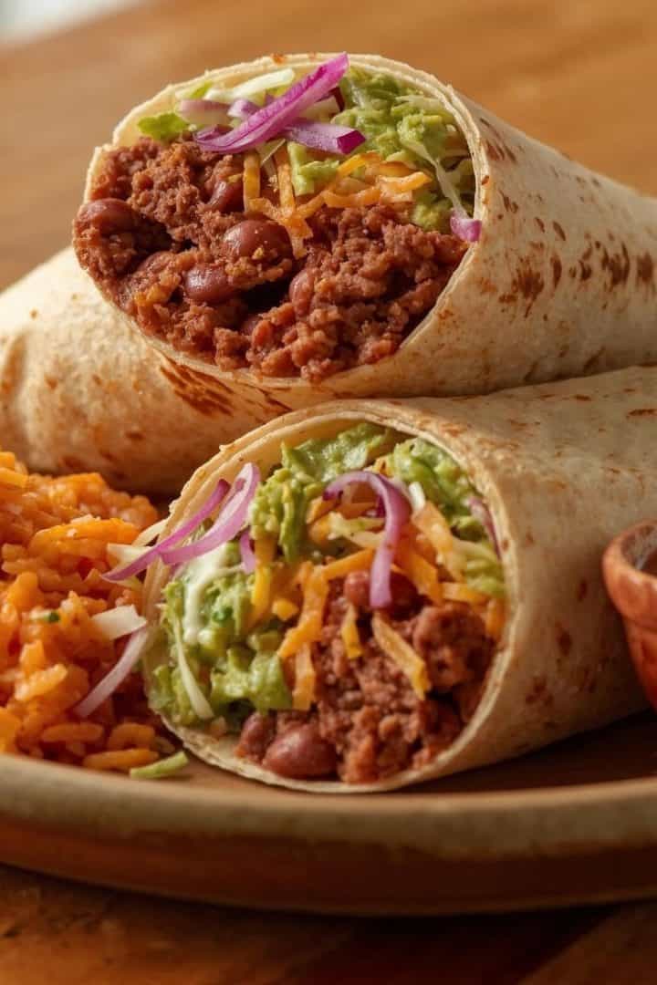 Beef and Bean Burritos 8 Beef and bean burritos