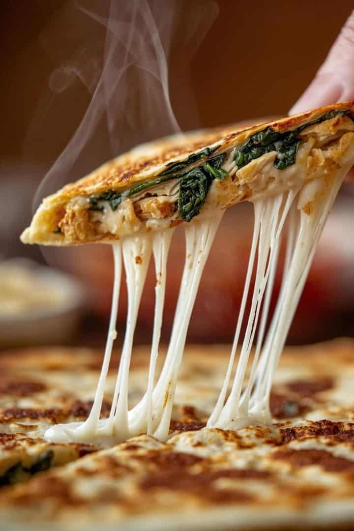 Chicken Spinach Quesadilla close up