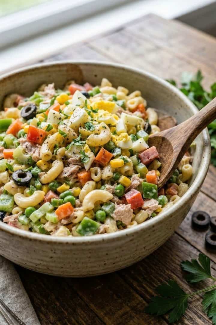 Ensalda de Coditos in a bowl