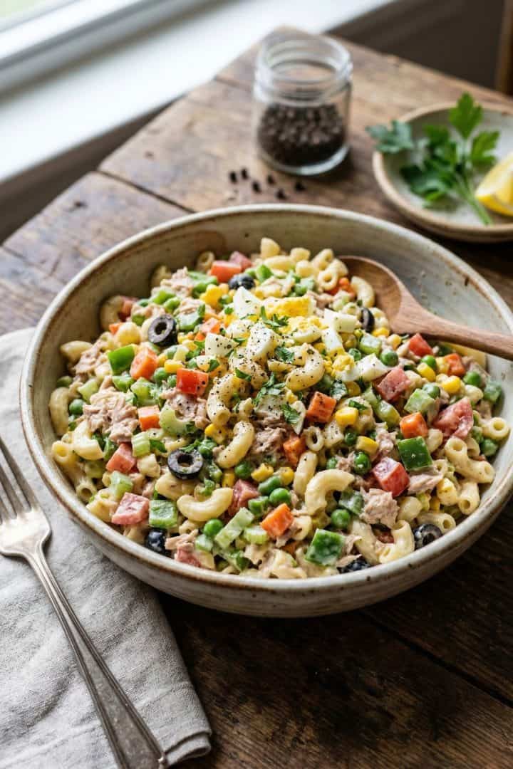 Ensalada de Coditos side view