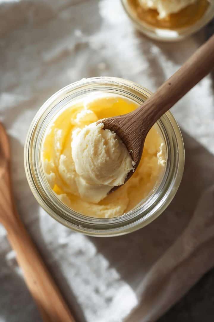 Mantequilla (Homemade Butter) in a jar