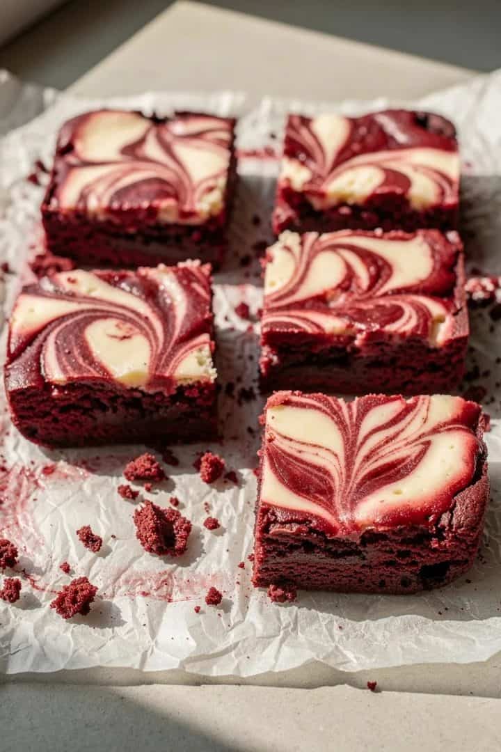 Red Velvet Cheesecake Brownies 7 Red velvet cheesecake brownies with cream cheese