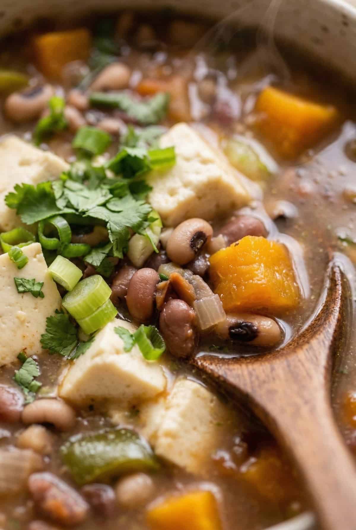 Sopa de Porotos macro close up
