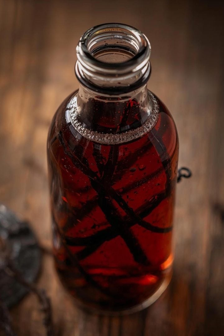 homemade vanilla extract in a bottle