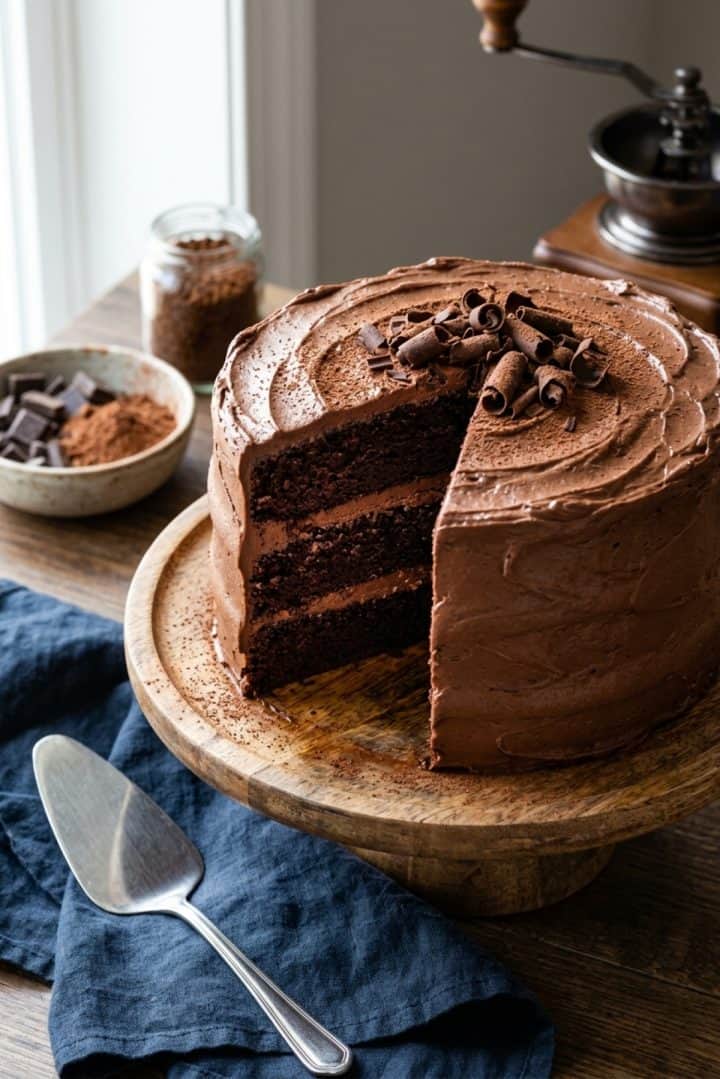 Chocolate Cake For Layering 6 Chocolate cake for layering 45 angle shot